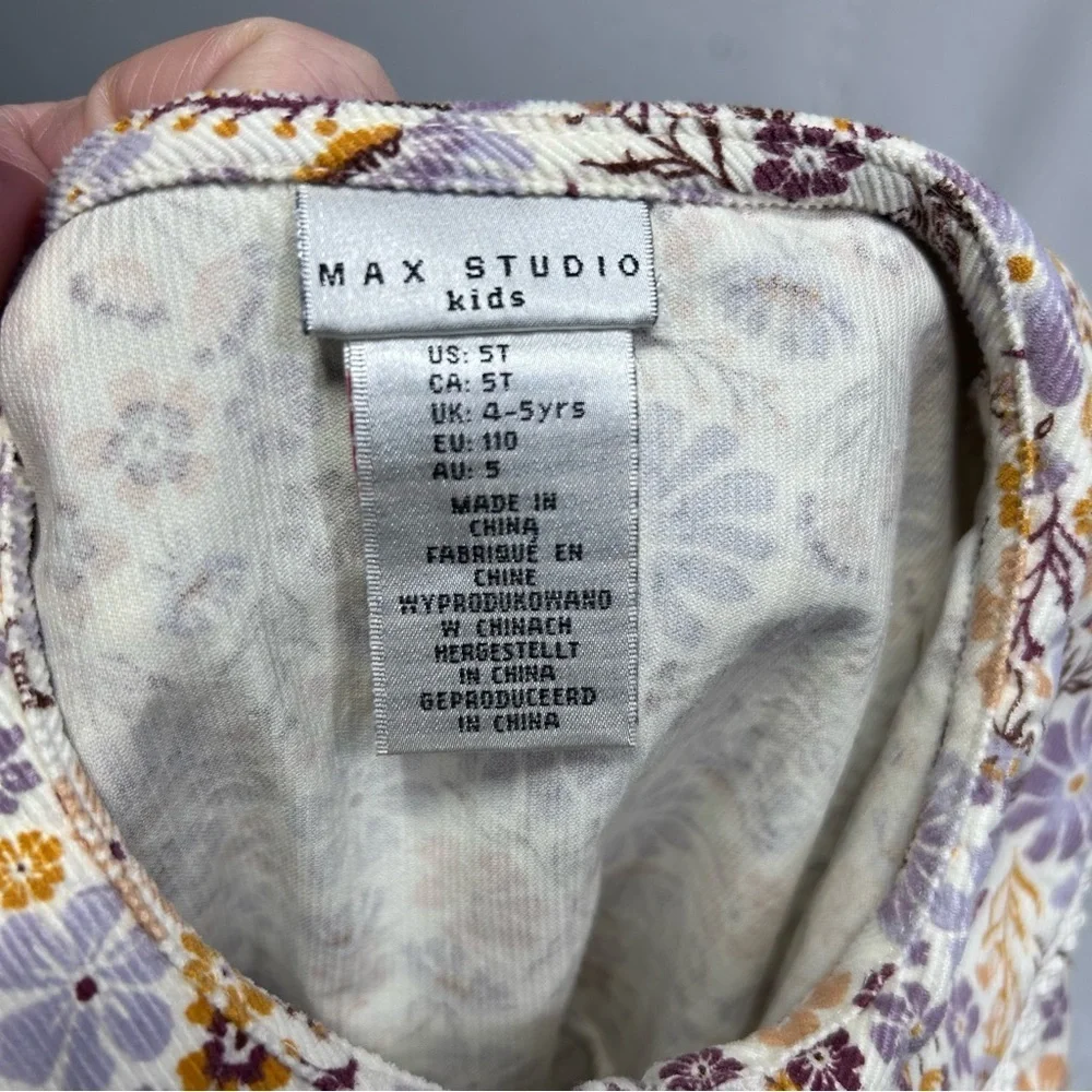 Max Studio Kids Girls Floral Button-Up Dress 5T - Picture 5 of 7